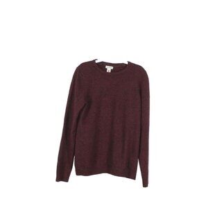 LL Bean Classic Cashmere Crewneck Sweater Soft Stretch Deep Wine Small